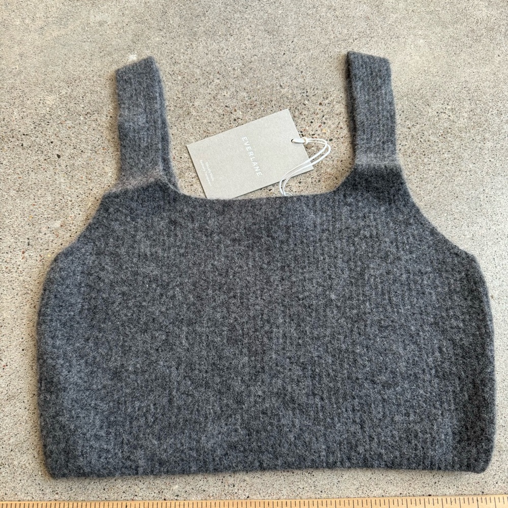 Everlane NWT Medium Charcoal The Cozy Stretch Crop Tank - Picture 5 of 8